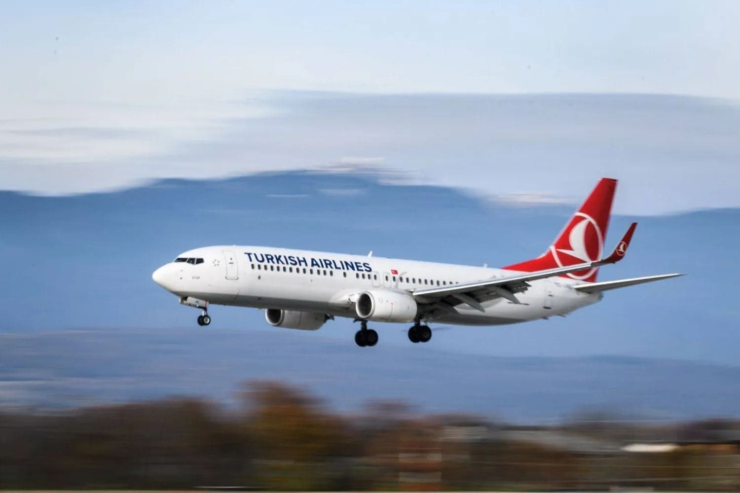 A Turkish Airlines Boeing 737-800 landing at Geneva Airport in Switzerland. File photo: AFP