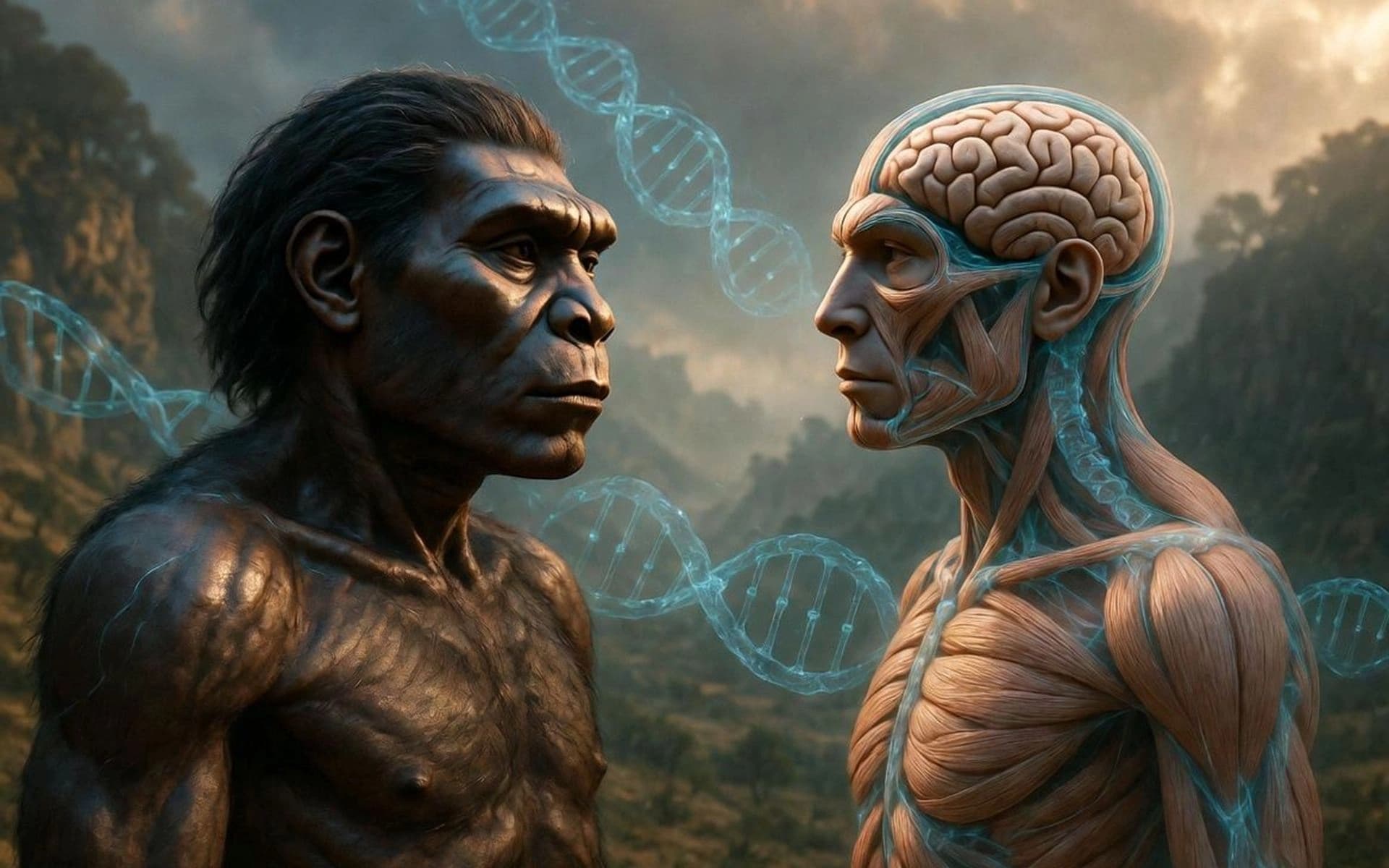 Neandertal û Homo Sapiens / Wêne: Grokê çêkir