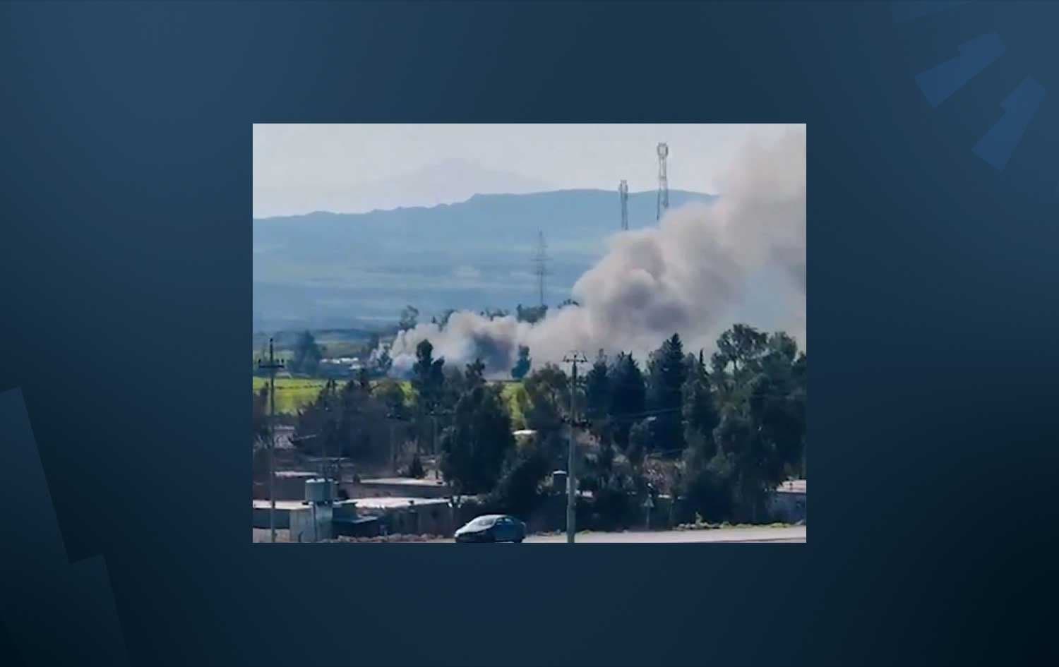 Footage shows smoke rising after drone attacks on Azadi Camp in Erbil’s Koya district on March 3, 2026. File photo: Screenshot / Submitted