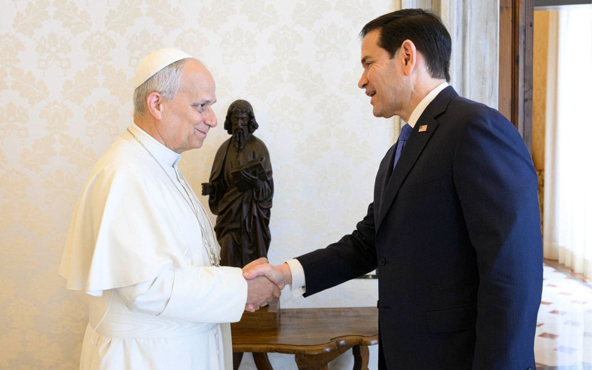 Papa Leo û Marco Rubio / Wêne: AFP