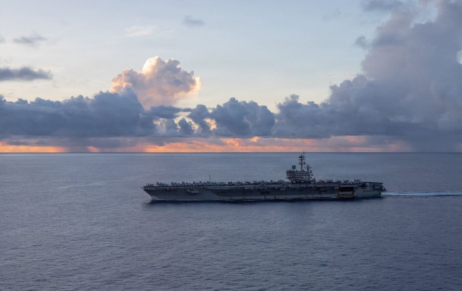 USS George H.W. Bush aircraft carrier takes part in enforcing the U.S. naval blockade on Iran, on May 6, 2026. Photo: CENTCOM/X