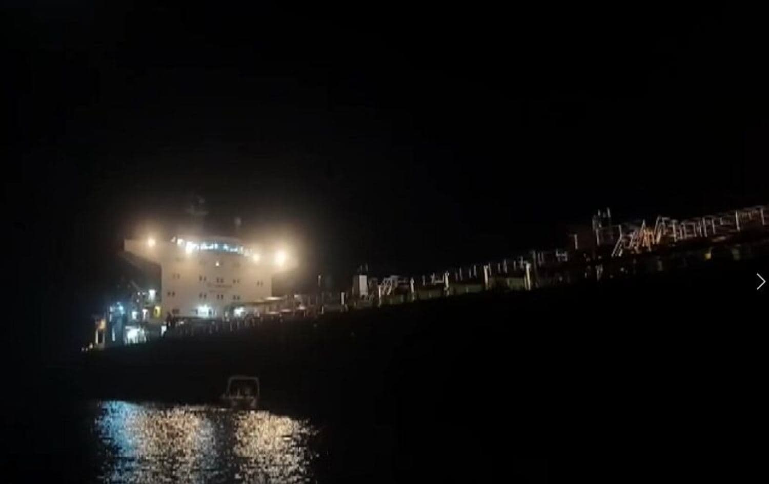 The Barbados-flagged oil tanker Ocean Koi seized by the Iranian navy in the Sea of Oman on May 8, 2026. Photo: IRNA