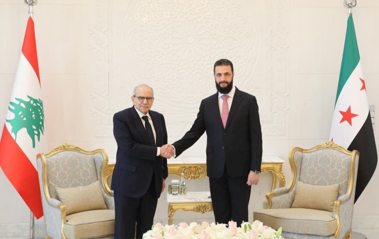 ئەحمەد شەرع، سەرۆککۆماری سووریا و نەواف سەلام، سەرۆکوەزیرانی لوبنان