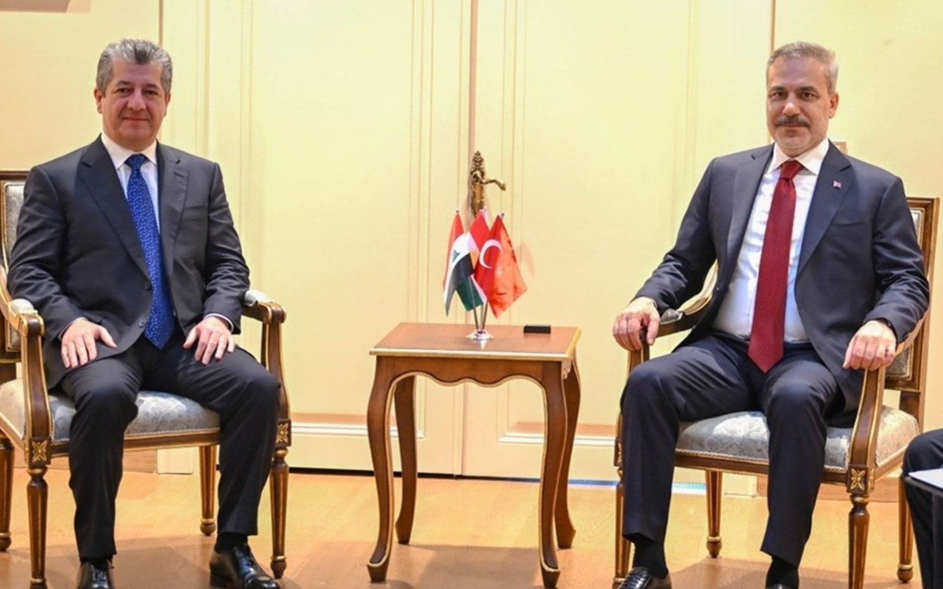Mesrûr Barzanî û Hakan Fîdan / Wêne: Hikûmeta Herêma Kurdistanê