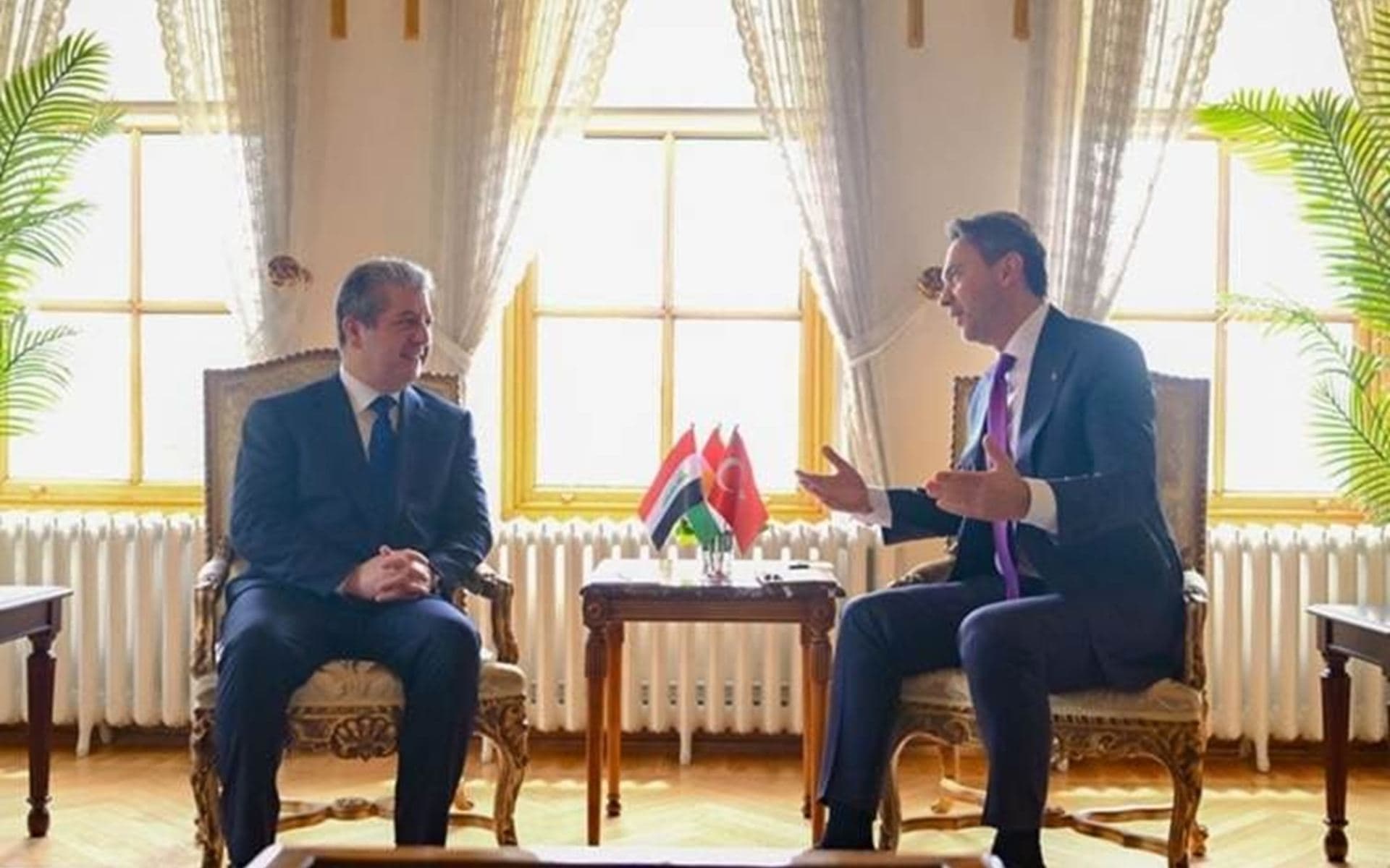 Mesrûr Barzanî û Alparslan Bayraktar / Wêne: Hikûmeta Herêma Kurdistanê