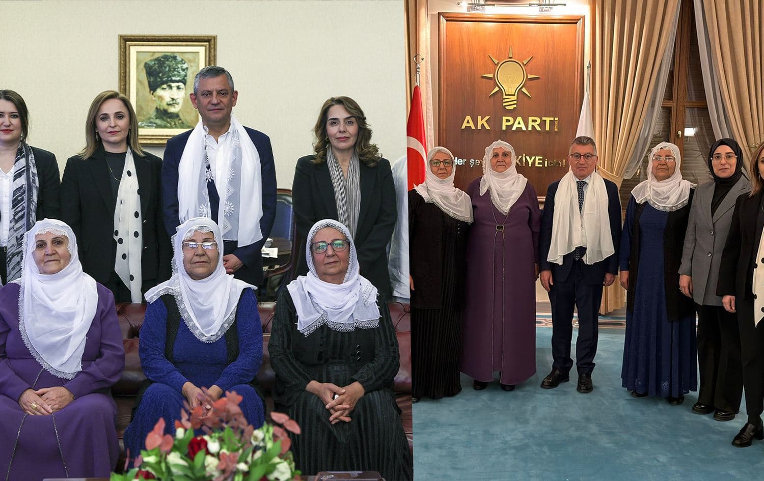 Dayîkên Aştiyê li gel CHP û AK Partiyêp civiyan / Wêne: AA
