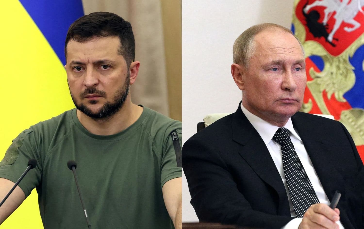 Ukrayna Devlet Başkanı Volodimir Zelenskiy (solda) ve Rusya Devlet Başkanı Vladimir Putin.  / Foto: Arşiv