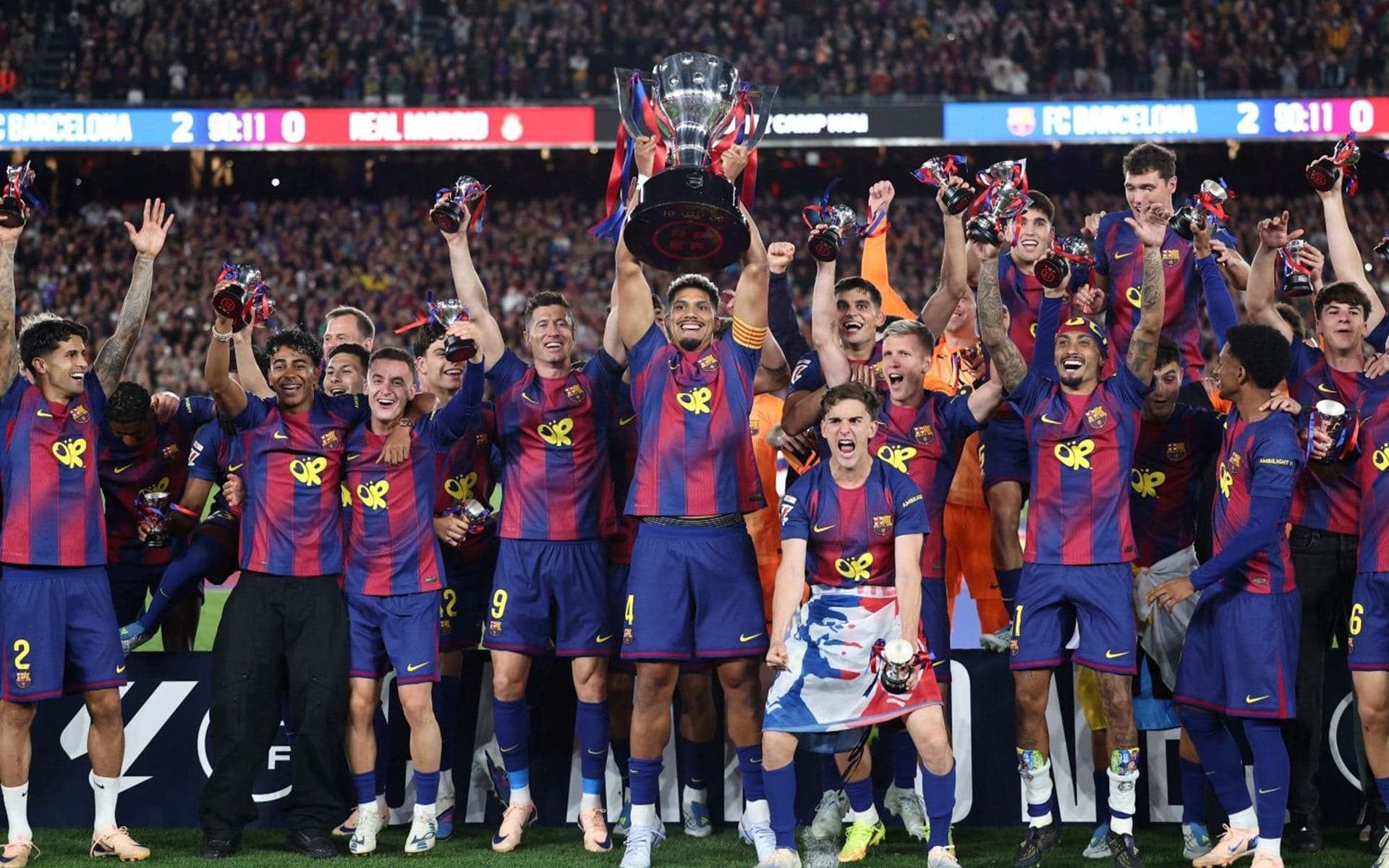 Barcelona'nın şampiyonluk coşkusu Foto: AFP