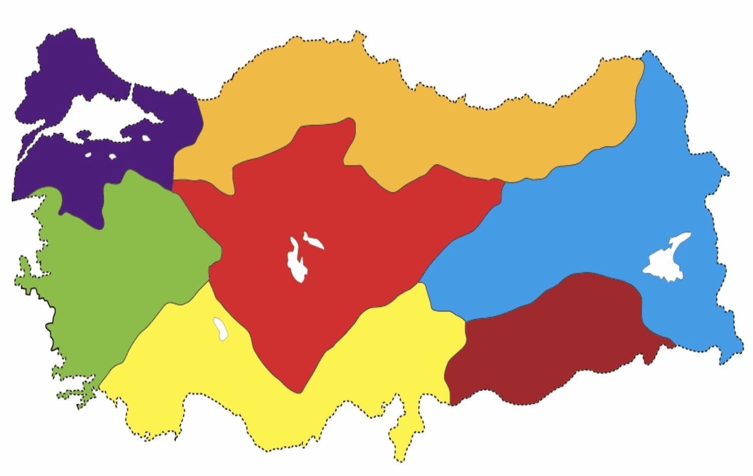 Türkiye'nin bölgelerini gösteren harita / Fotoğraf: Ekran görüntüsü