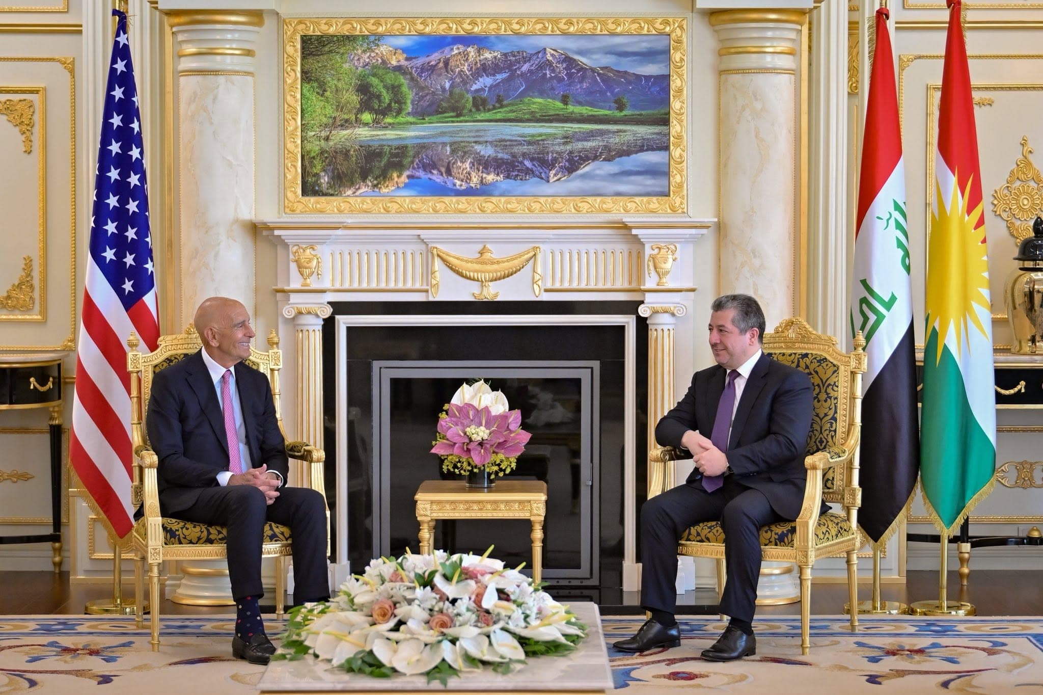 Kürdistan Bölgesi Başbakanı Mesrur Barzani ve ABD'nin Irak ve Suriye Özel Temsilcisi Tom Barrack