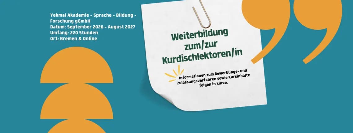 Yekmal Akademi, Kürtçe öğretmenleri için yeni bir eğitim programı başlatıyor