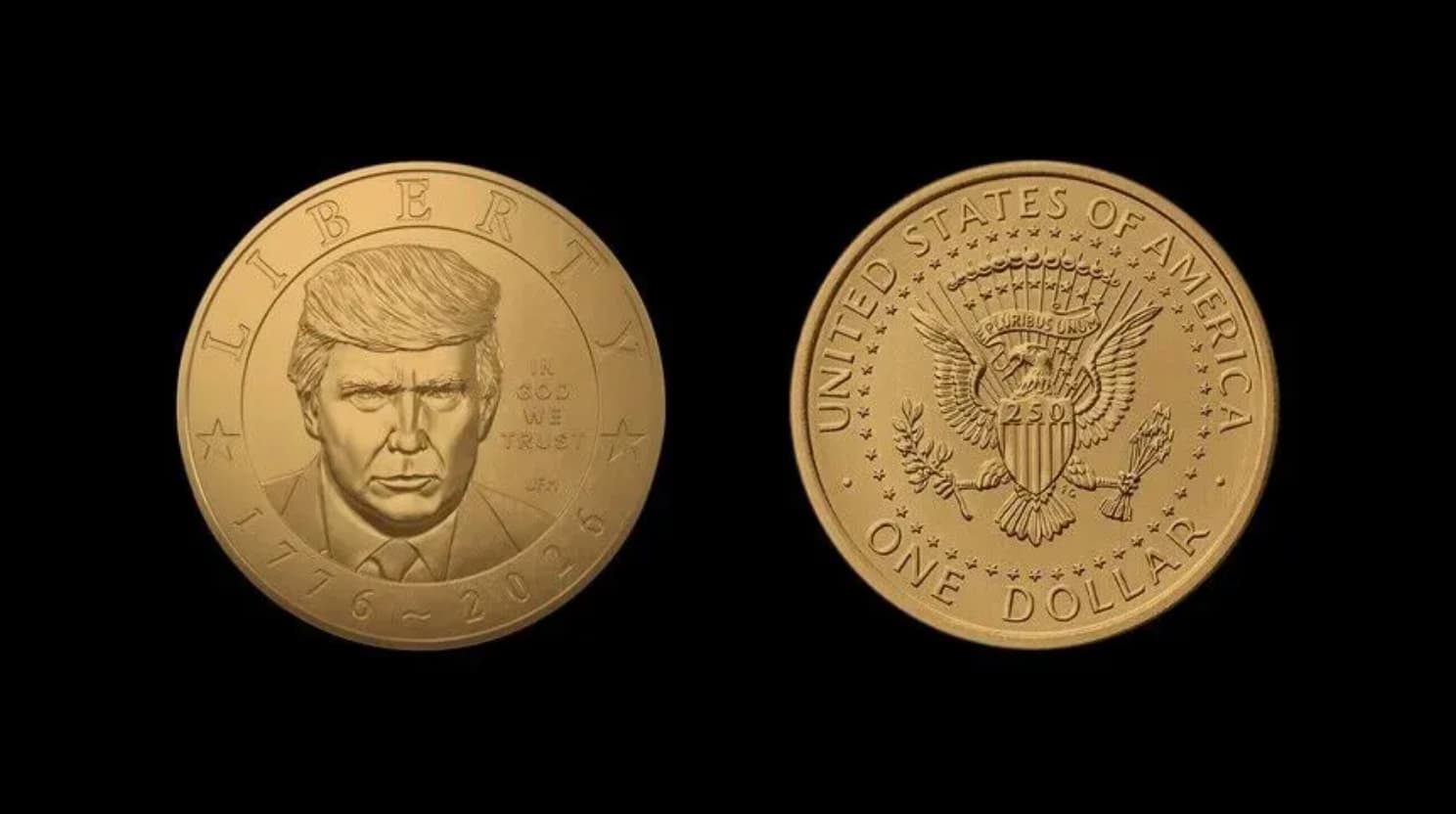 Trump'ın portresi 1 dolarlık madeni paralara basıldı