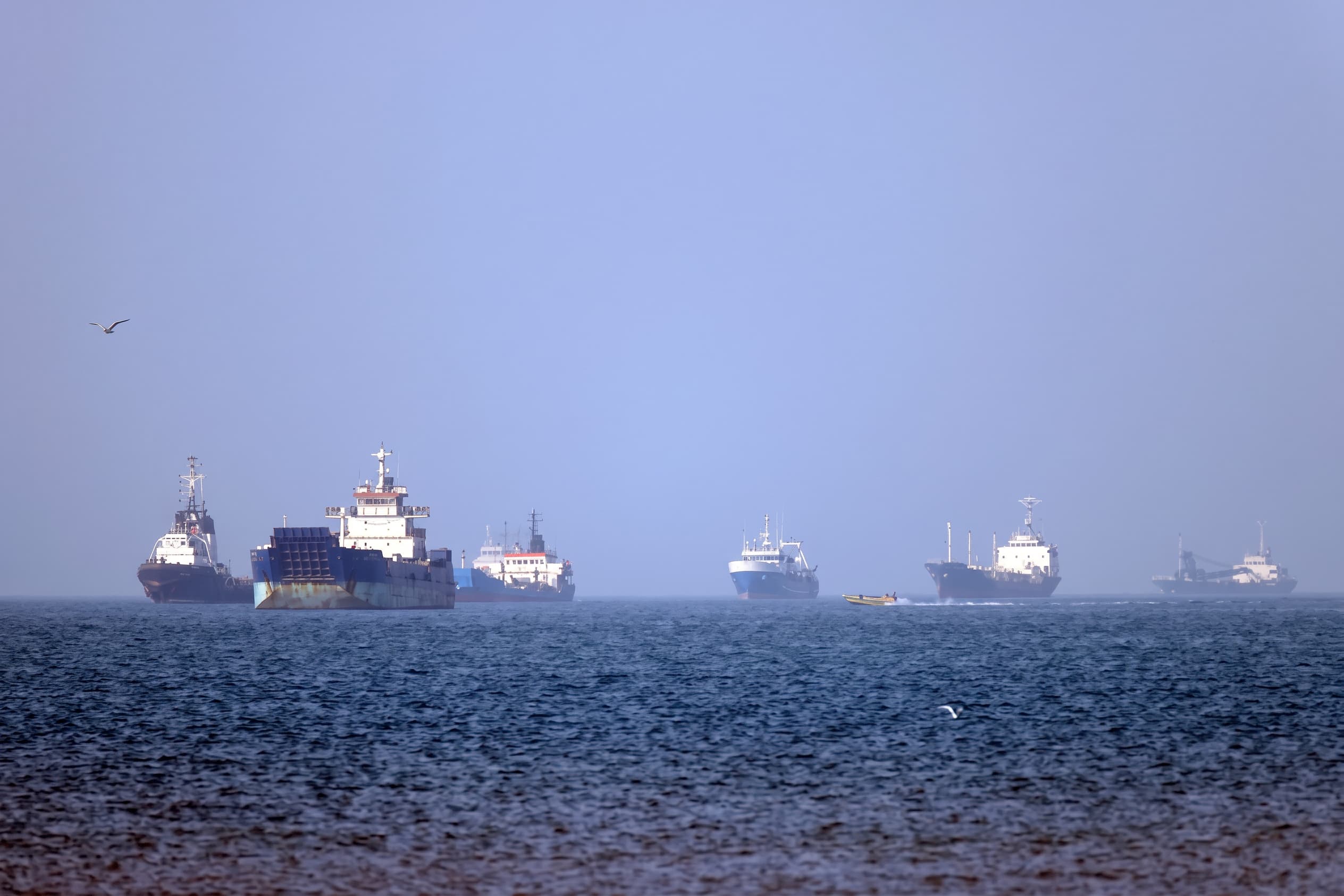 Vessels anchored in the Strait of Hormuz. File photo: AFP