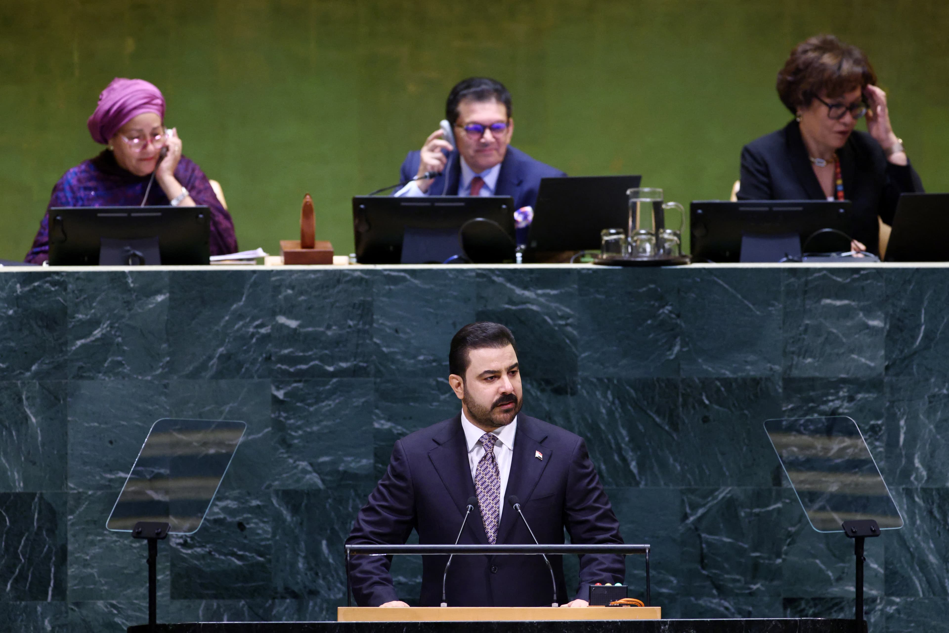 سەرۆکوەزیرانی عێراق لە نەتەوە یەکگرتووەکان: بڕیاری شەڕ و ئاشتی لەدەستی دەوڵەت دەبێت
