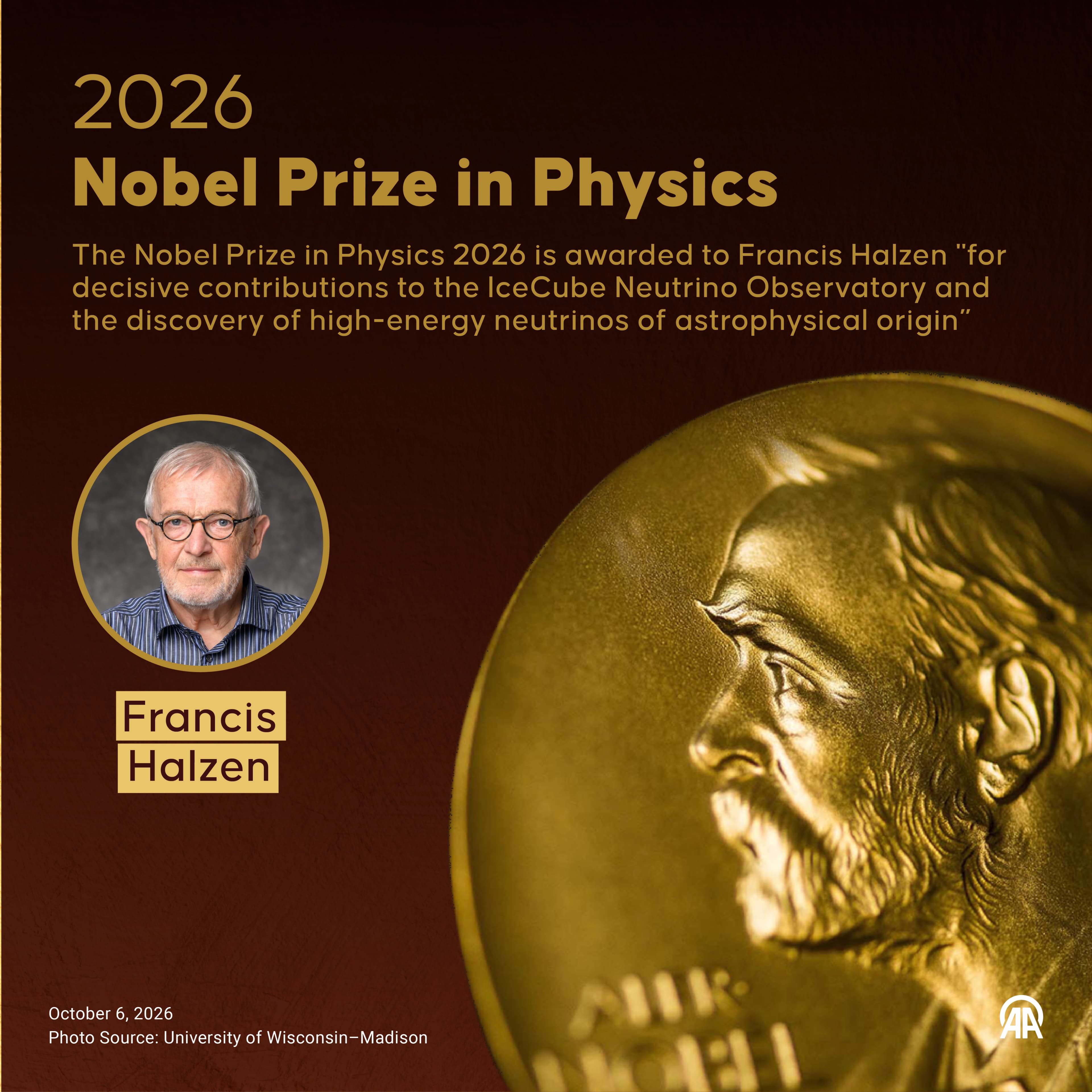 2026 Nobel Fizik Ödülü'nü Francis Halzen kazandı