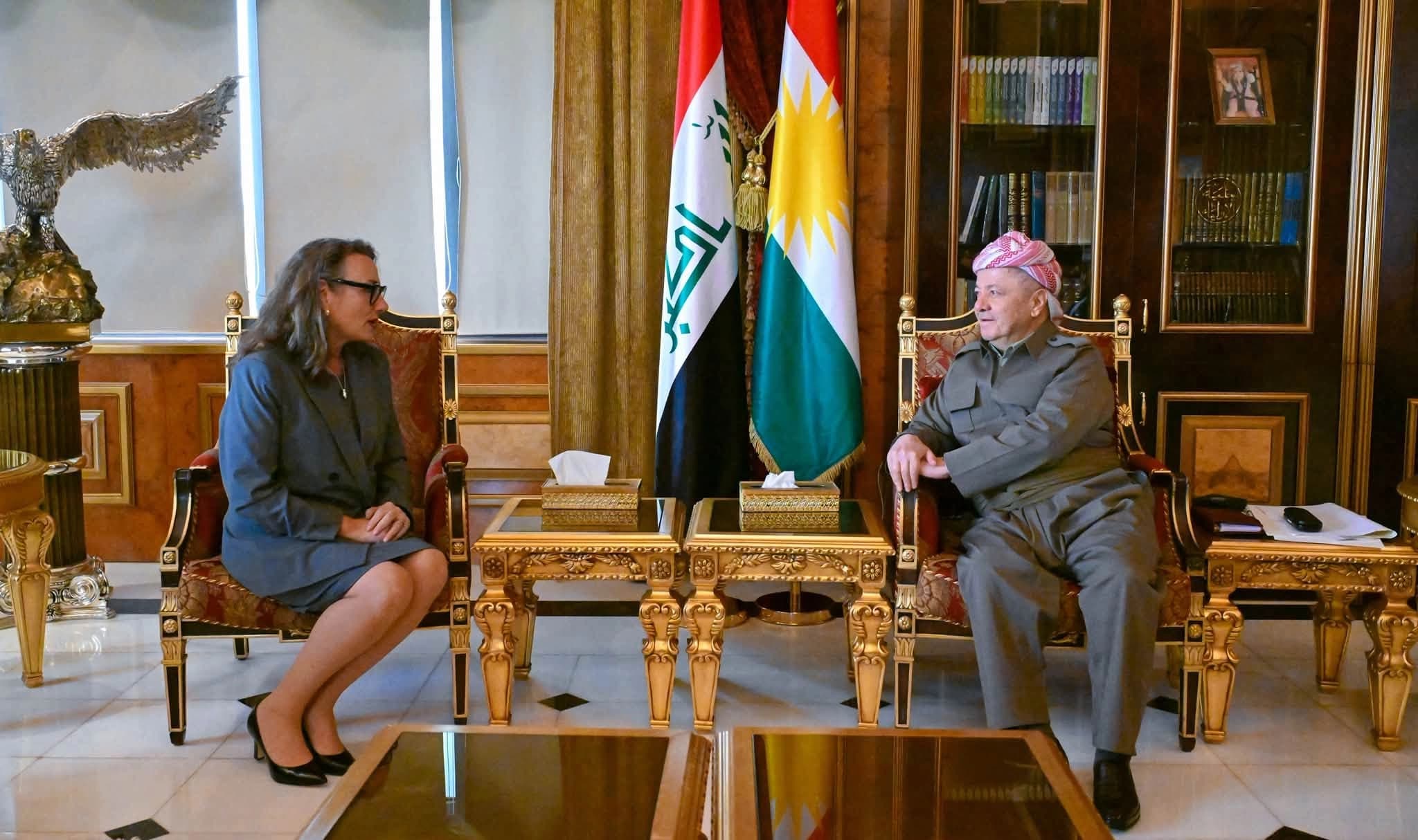 Serok Barzanî Konsula Amerîkayê ya Hewlêrê qebûl kir