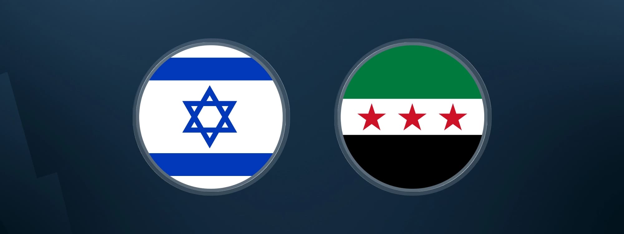 From left: Israeli and Syrian flags. Graphic: Rudaw