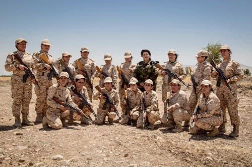 A platoon of female Peshmarga in a military training camp near Sulaimani. Photo: Rudaw