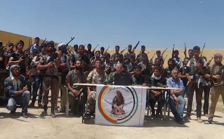 The Jabhat al-Akrad unit on the day of its declaration. Photo: Algad TV.