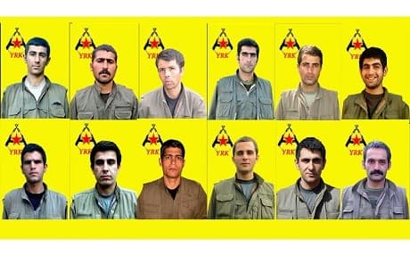 The East Kurdistan Defense Forces (YRK) published photographs of 12 of its fighters killed in Iran on October 4. Photo: PJAK