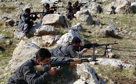 PJAK fighters training at a base in the Qandil mountains. Photo: AP/file