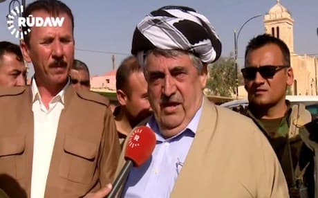 Peshmerga commander Kaka Hama in Bashiqa. Photo from Rudaw video