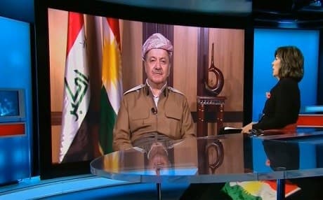 Kurdistan's former President Masoud Barzani speaks to to CNN’s Christiane Amanpour in an interview aired on November 10, 2017. Photo: screenshot