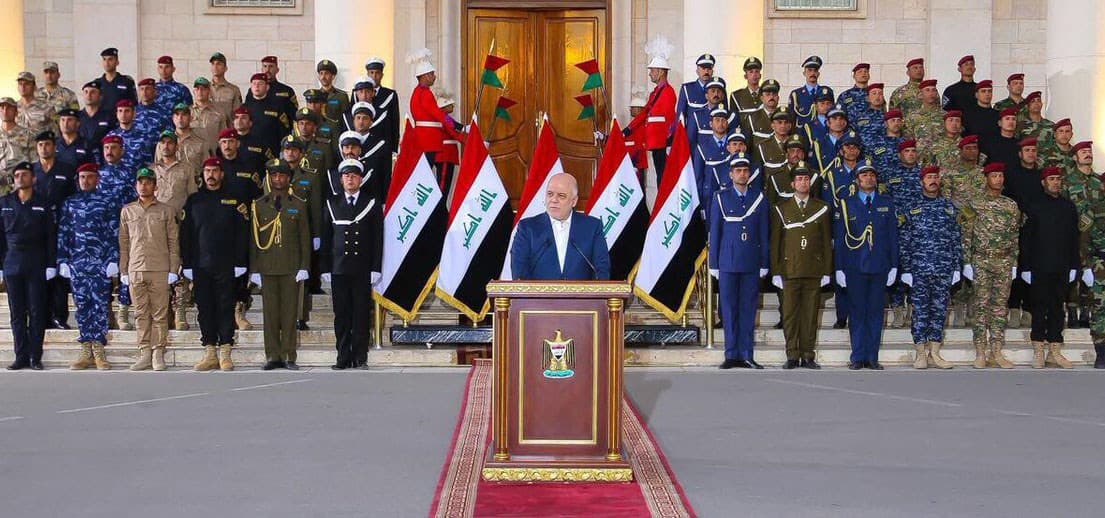 Iraqi Prime Minister Haider al-Abadi declaring victory over ISIS. Photo: Official