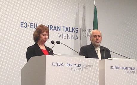 EU foreign policy chief Catherine Ashton and Iranian Foreign Minister Mohammad Javad Zarif. Photo by Zerya Shakely