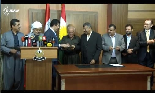 Prime Minister Barzani at the signing ceremony. Photo: Rudaw