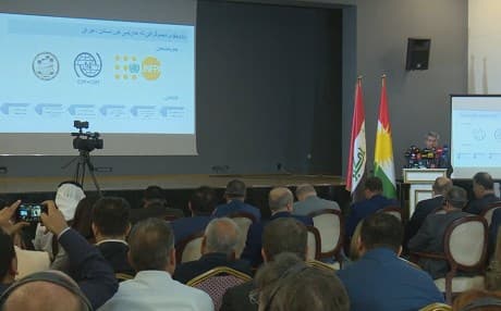 The KRG-UN partnered survey was released with a press conference in Erbil's Saad Abdulla Hall on Thursday. Photo: Rudaw