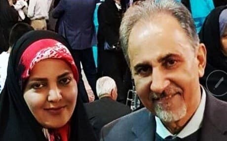Mitra Ostad (left) and her husband former Tehran Mayor Mohammad Ali Najafi pose for a picture. Photo: Social media
