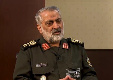 Abolfazl Shekarchi, the spokesperson for the Iranian Armed Forces, speaks to Tasnim News on June 22, 2019. PHOTO: Tasnim News