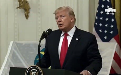 US President Donald Trump speaks at the White House, Washington D.C. July 18, 2019. Photo: White House / social media