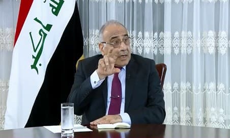 Iraqi Prime Minister Adil Abdul-Mahdi at a sit-down with three journalists on July 22, 2019. Photo: PMO social media
