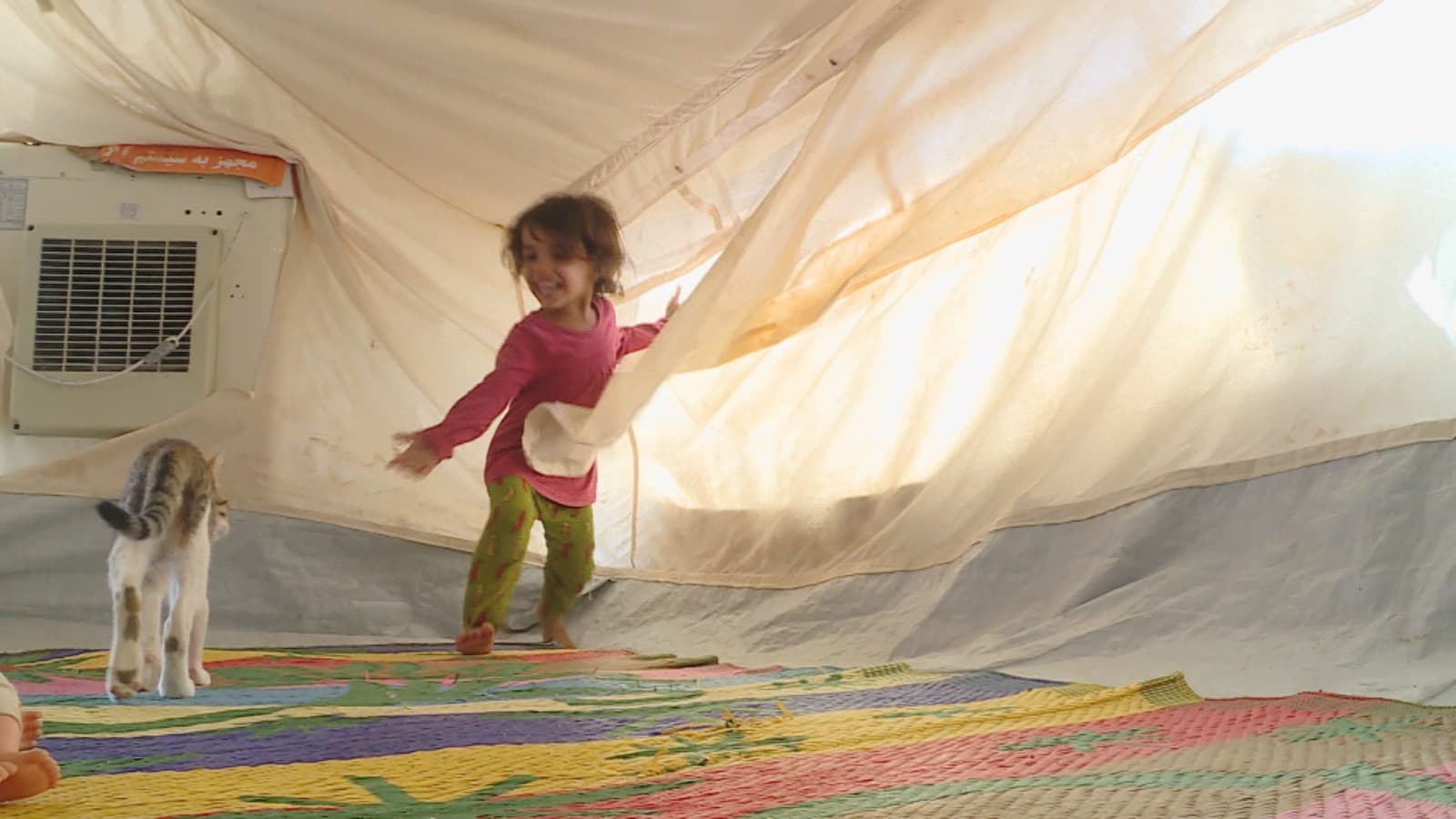 A displaced girl who recently returned to the Hassan Sham camp from Mosul. Photo: Rudaw