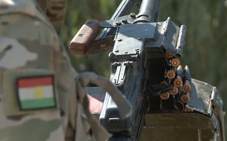 Heavily armed Peshmerga units assemble in Kolajo early on August 5, 2019 for an operation with Iraqi forces against Islamic State (ISIS) remnants in the disputed area. Photo: Rudaw