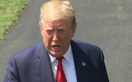 US President Donald Trump speaking to reporters outside the White House on August 21, 2019. Photo: AFP