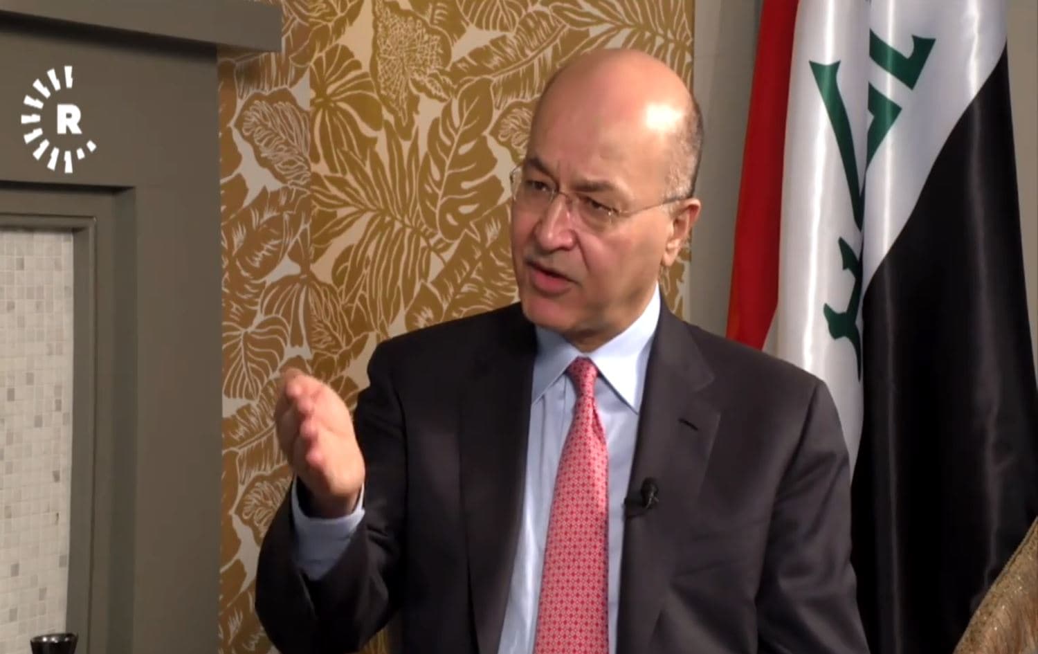 Iraqi President Barham Salih speaks to Rudaw on September 29, 2019. Photo: Rudaw TV