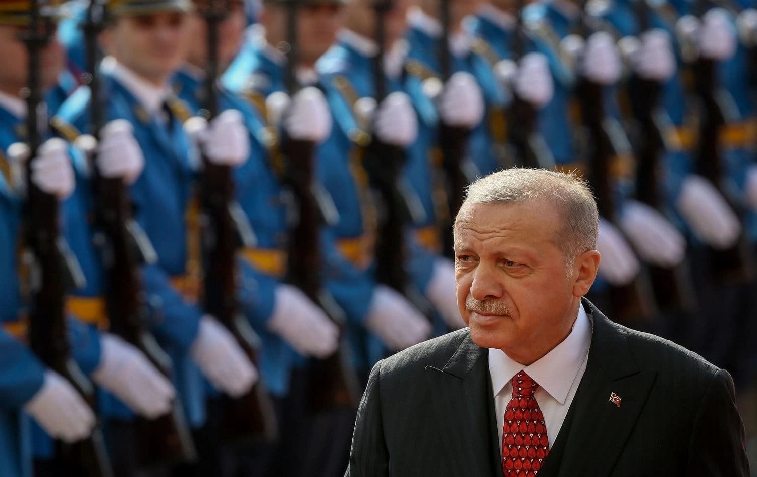 Turkish President Recep Tayyip Erdogan arrives for a meeting with his Serbian counterpart in Belgrade on October 7, 2019. Photo: AFP / Oliver Bunic