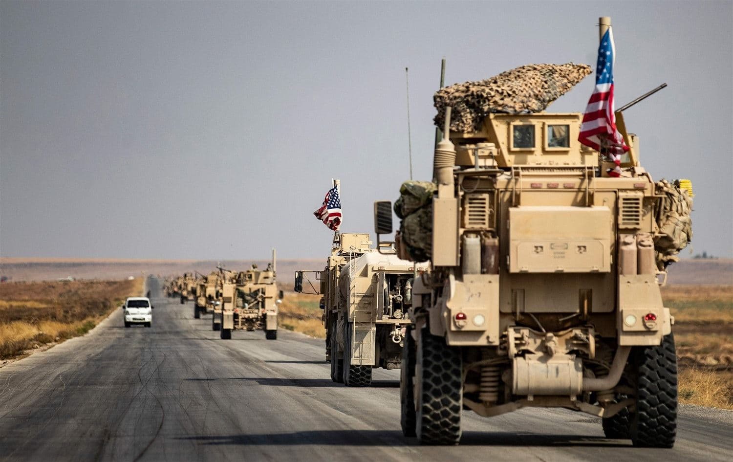 US troops in Tel Tamr following withdrawal, October 20, 2019. Photo: Delil Souleiman/AFP