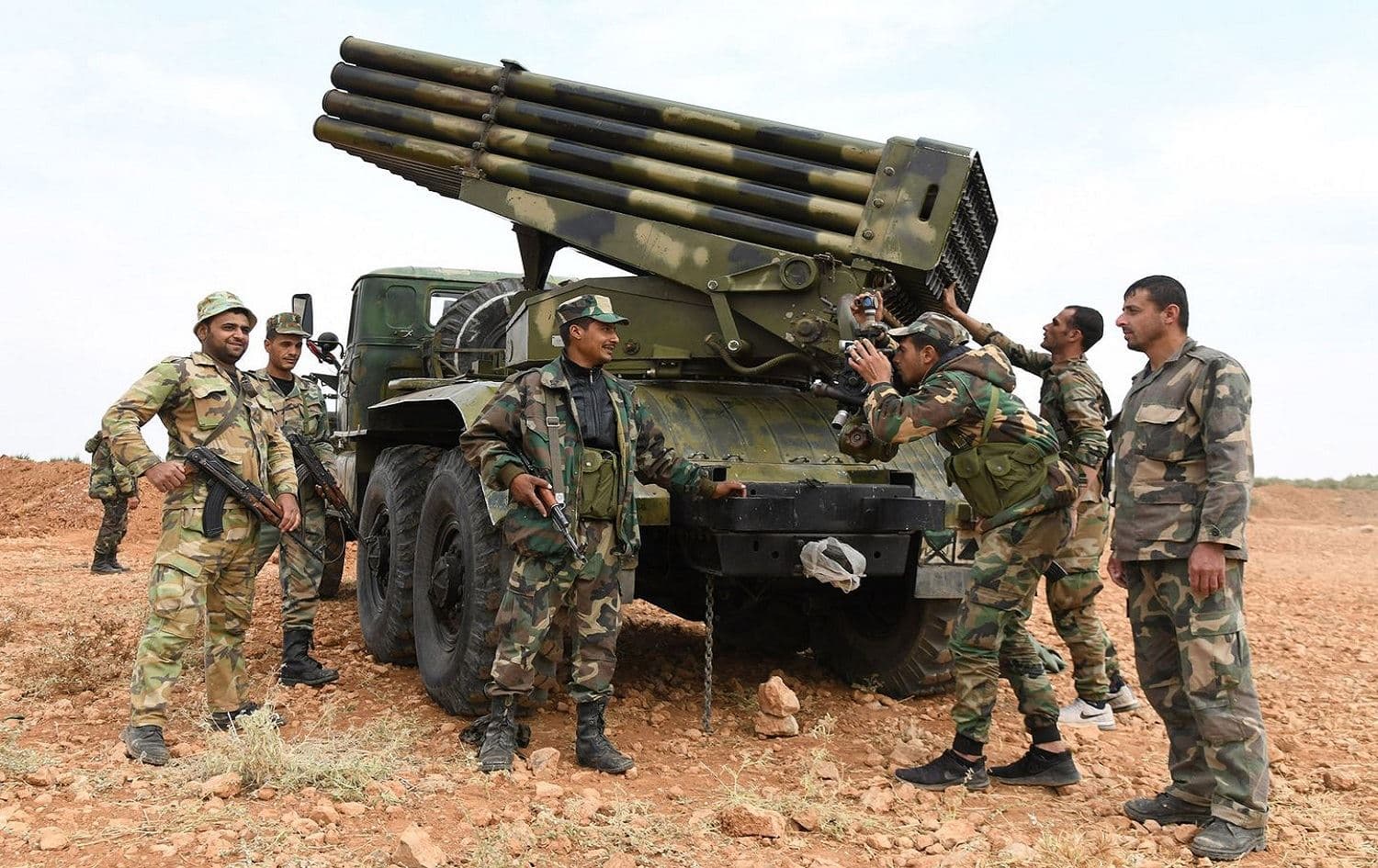 Syrian Arab Army units in the north Syrian city of Manbij on October 21. Photo: SANA / AFP