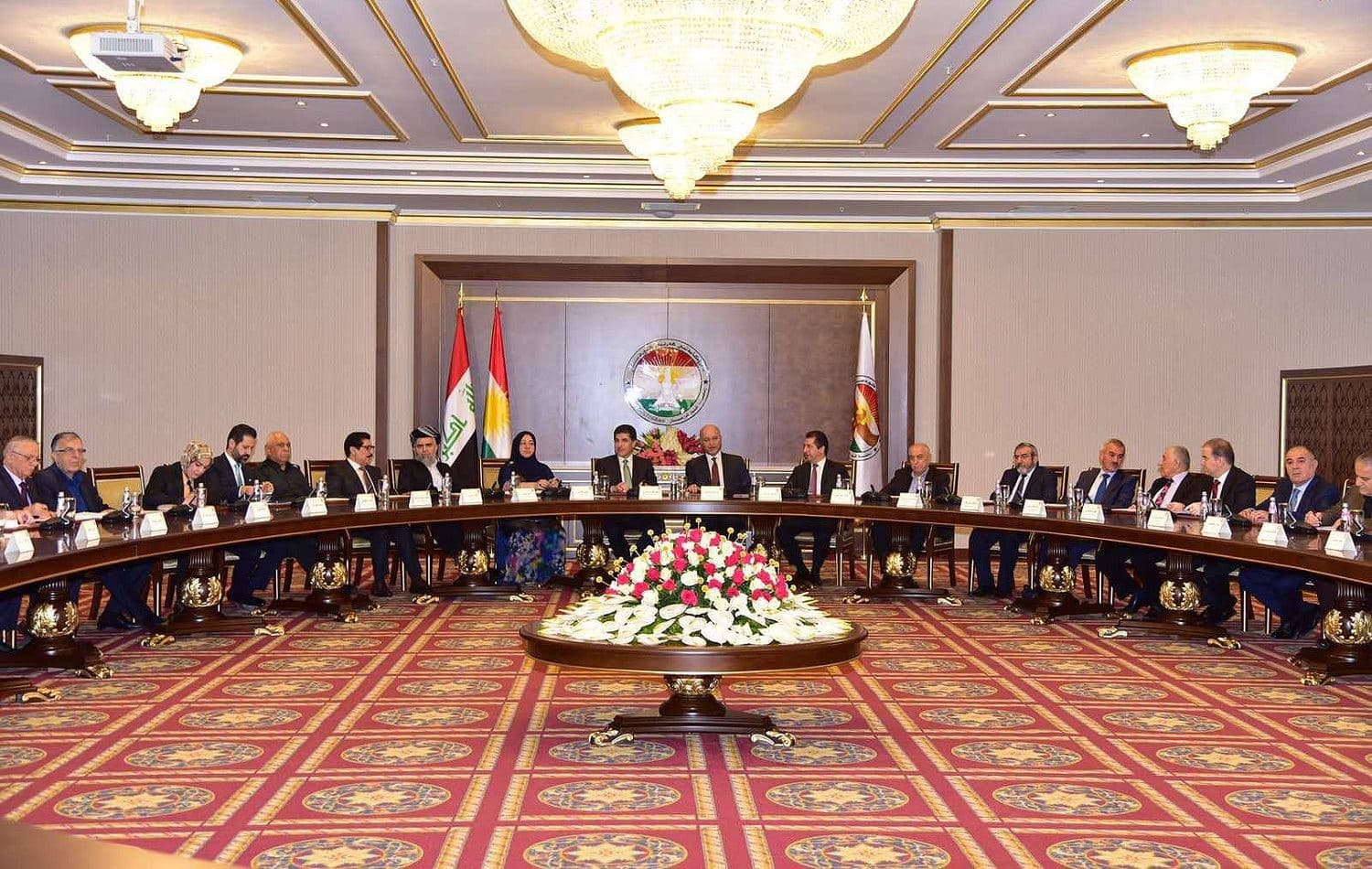 President of Iraq Barham Salih meets with the three Kurdistan Region presidencies and main Kurdish party leaders in Erbil on November 5, 2019. Photo: Rudaw