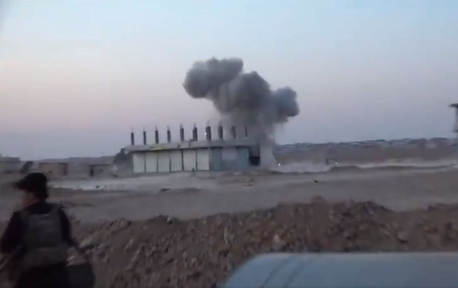 Turkish forces purportedly strike Ain Issa on November 23, 2019. Photo via Free Burma Rangers video on Twitter