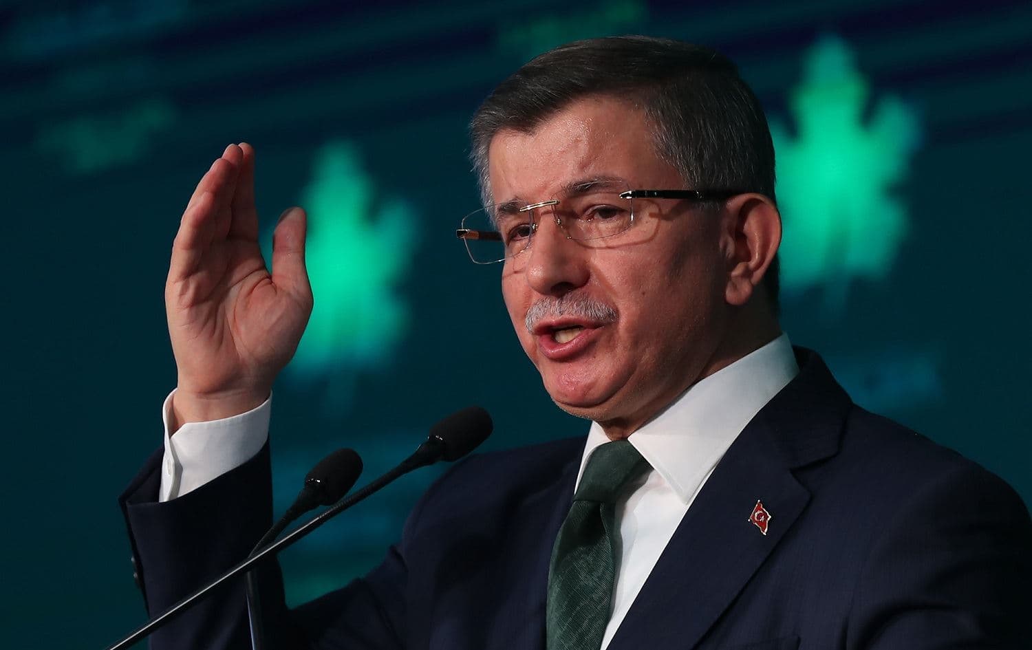 Former Turkish prime minister Ahmet Davutoglu gives a press conference to announce the establishment of his future political party in Ankara, December 13, 2019. Photo: Adem Altan / AFP