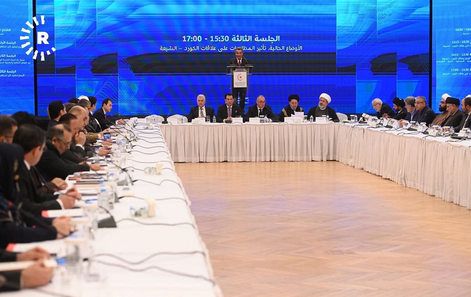 Governor of Erbil Firsat Sofi speaks at the Erbil-Najaf Forum for Iraqi dialogue, December 15, 2019. Photo: Blind Tahir / Rudaw