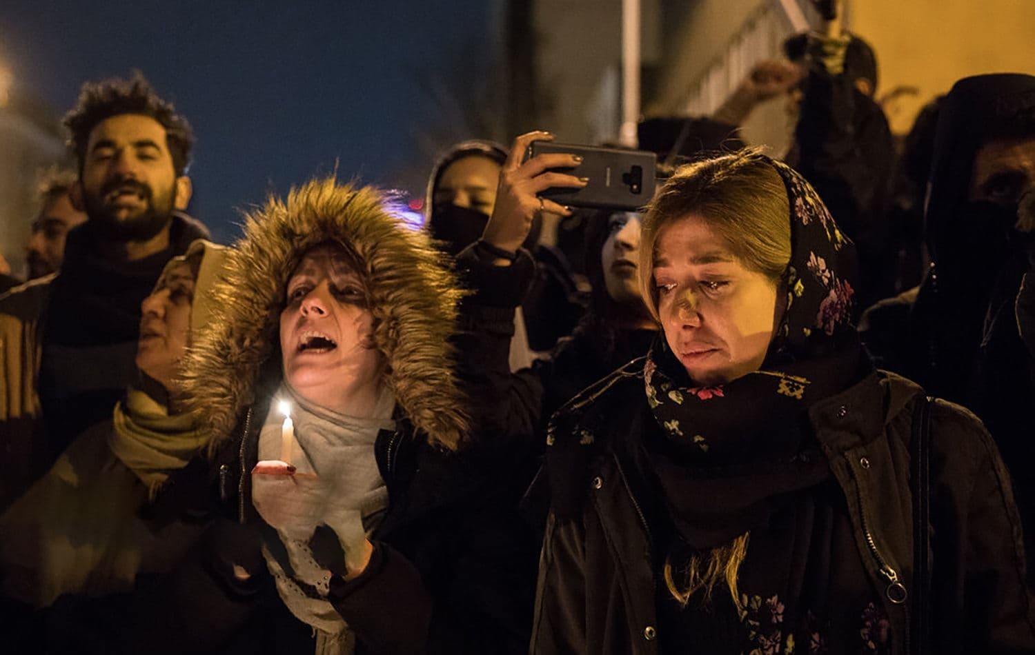 People in Tehran mourn the death of 176 people in the Ukranian air disaster on January 11, 2020. Photo: Iranian Students' News Agency