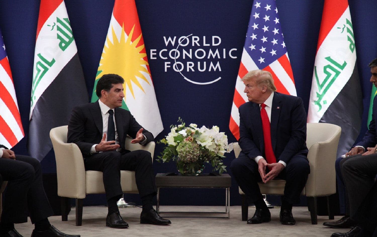 KRG President Nechirvan Barzani meets with US President Donald Trump in Davos on January 22, 2020. Photo: KRG Presidency