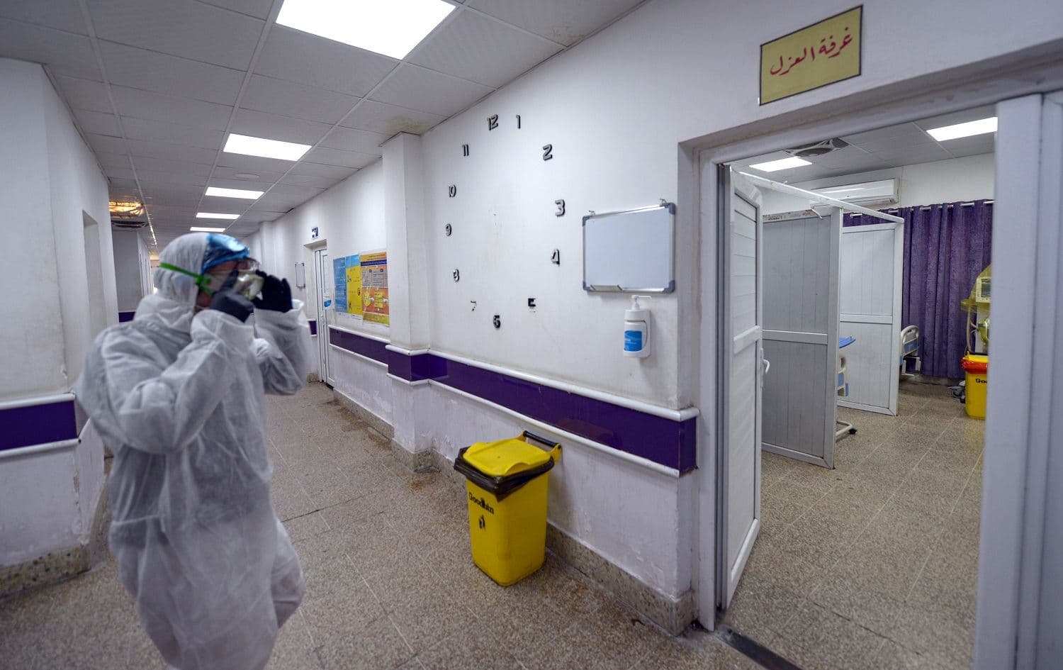A quarantine zone at a hospital in Najaf, Iraq on February 24, 2020. Photo: Haidar Hamdani / AFP