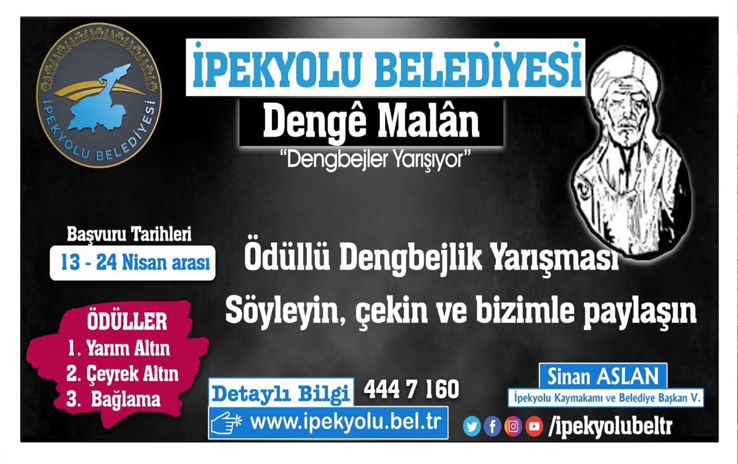 Van’ın İpekyolu Belediyesi, “Dengê Malan” adlıyla ödüllü dengbejlik yarışması projesini hayata geçiriyor